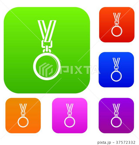 Cat medal set color collection 37572332