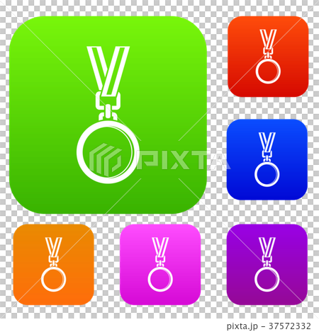 Cat medal set color collection 37572332