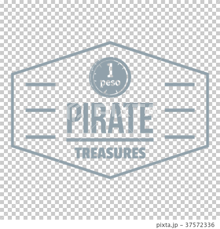 Pirate treasures logo, simple gray style 37572336