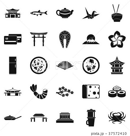 Sushi bar icons set, simple style 37572410