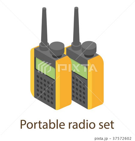 Portable radio icon, isometric style Portable radio icon, isometric style 37572602