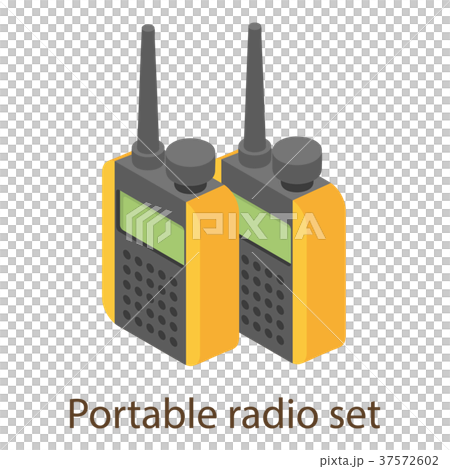 Portable radio icon, isometric style 37572602
