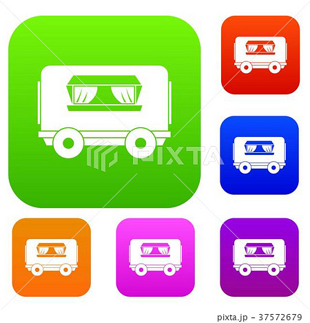 Food trailer set color collection Food trailer set color collection 37572679