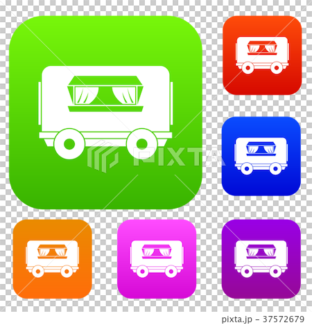 Food trailer set color collection Food trailer set color collection 37572679