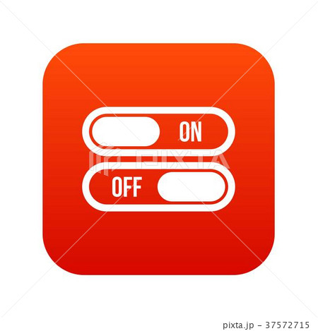 Button on and off icon digital red Button on and off icon digital red 37572715