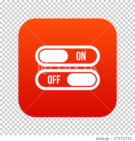 Button on and off icon digital red Button on and off icon digital red 37572715