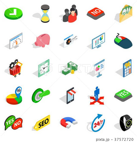 Interchange icons set, isometric style 37572720