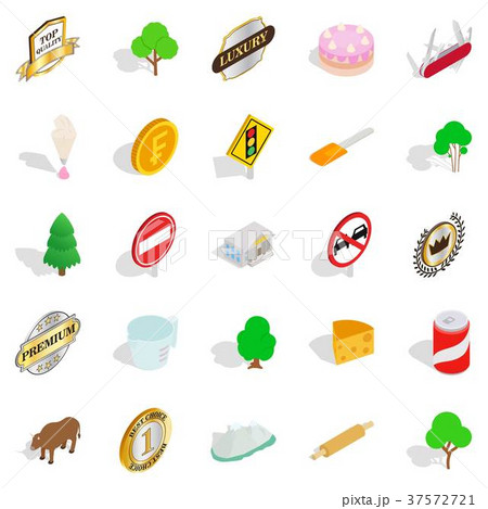 Meadow icons set, isometric style Meadow icons set, isometric style 37572721