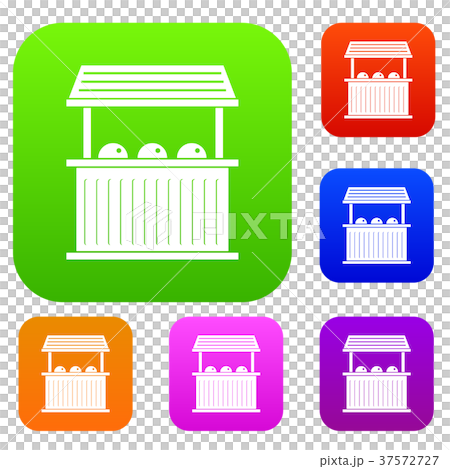 Carnival fair booth set color collection - Stock Illustration [37572727 ...