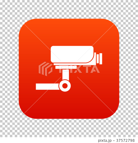 CCTV camera icon digital red 37572798