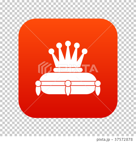 Crown king icon digital red 37572878