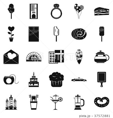 Honeyed icons set, simple style 37572881