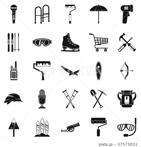 Accoutrement icons set, simple style 37573031