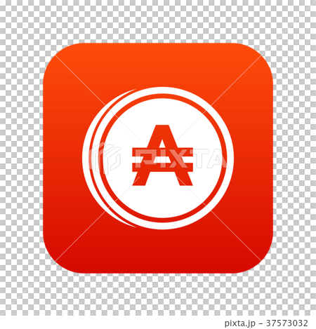 Coin austral icon digital red 37573032