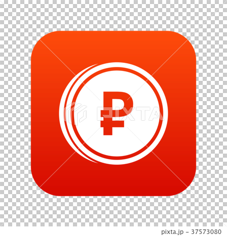 Coin ruble icon digital red Coin ruble icon digital red 37573080