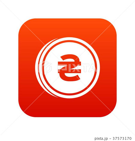 Coin hryvnia icon digital red Coin hryvnia icon digital red 37573170