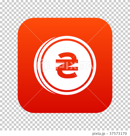 Coin hryvnia icon digital red Coin hryvnia icon digital red 37573170