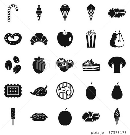 Tasty treats icons set, simple style 37573173