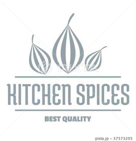 Eco kitchen spice logo, simple gray style 37573205
