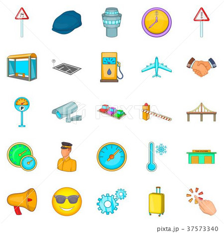 Order transport icons set, cartoon style Order transport icons set, cartoon style 37573340