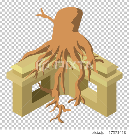 Temple with tree icon, isometric style Temple with tree icon, isometric style 37573438