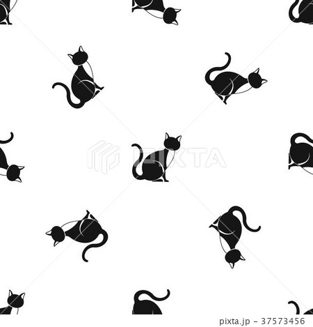 Black cat pattern seamless black 37573456