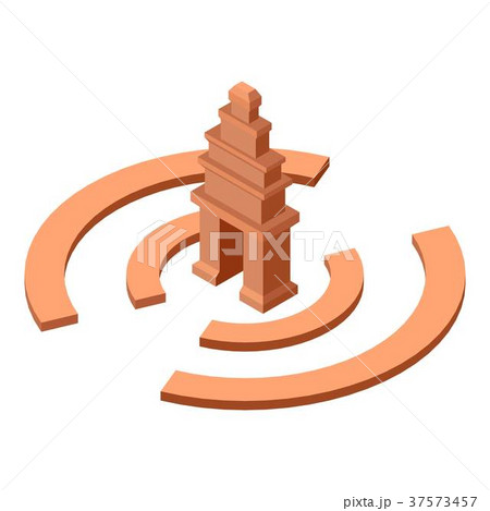 Cambodia temple icon, isometric style 37573457