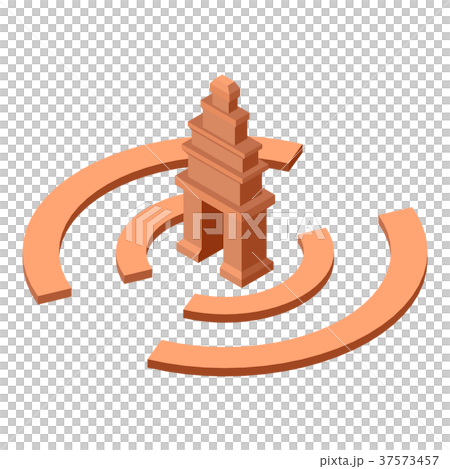 Cambodia temple icon, isometric style 37573457