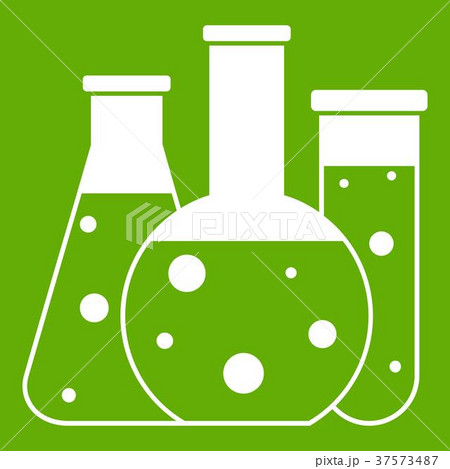 Laboratory flasks icon green Laboratory flasks icon green 37573487