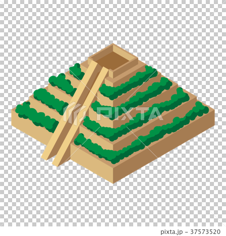Mayan pyramid icon, isometric styles 37573520