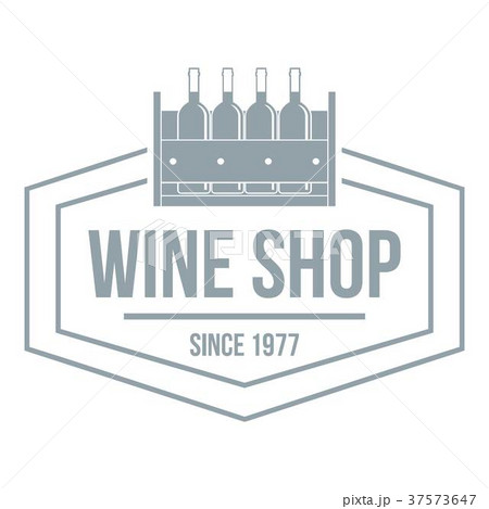 Wine shop logo, simple gray style 37573647