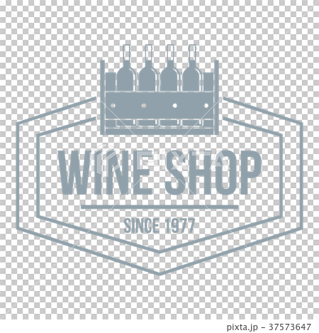 Wine shop logo, simple gray style 37573647