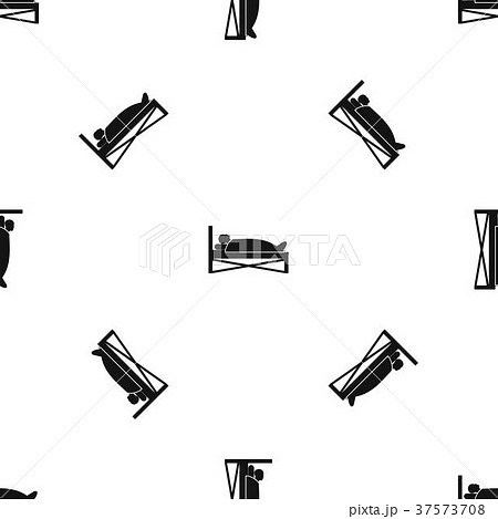 Patient in bed in hospital pattern seamless black Patient in bed in hospital pattern seamless black 37573708
