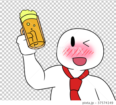 ビールを飲む人のイラスト素材