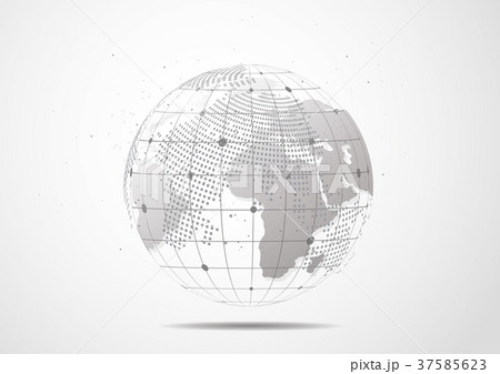 Global network connection. World map point Global network connection. World map point 37585623
