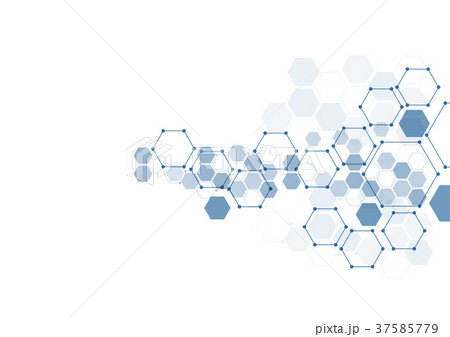 Abstract hexagonal molecular structures 37585779