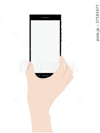 スマートフォンをかざす手のイラスト素材