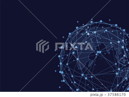 Global network connection. World map point 37586170