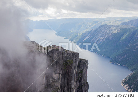 Lysefjorden from the mountain Kjerag, in Forsand 37587293
