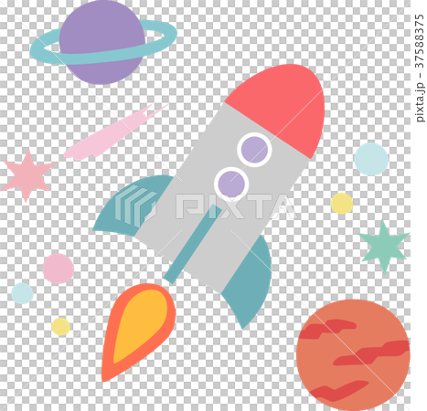 Rocket flying in space 37588375