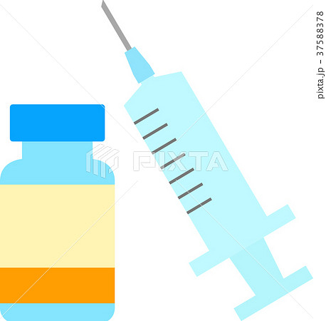 薬の小瓶と注射器のイラスト素材