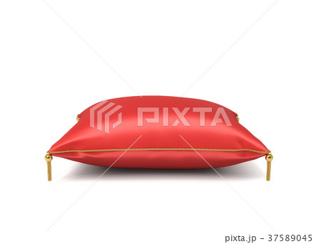3d rendering of a red silk royal pillow with 3d rendering of a red silk royal pillow with 37589045