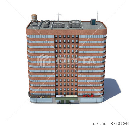 3d rendering of a red brick apartment building 3d rendering of a red brick apartment building 37589046