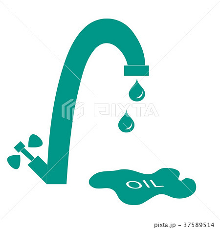 Stylized icon of the faucet with drops of fuel and Stylized icon of the faucet with drops of fuel and 37589514