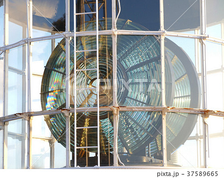 室戸岬灯台のフレネル式レンズ 室戸ジオパーク 日本の灯台5０選 近代化産業遺産 高知県 の写真素材
