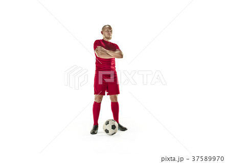 Professional football soccer player with ball 37589970