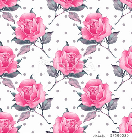 Floral seamless pattern with pink flowers 4 37590089