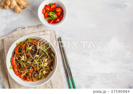 Healthy vegan buckwheat noodles  Healthy vegan buckwheat noodles  37590984