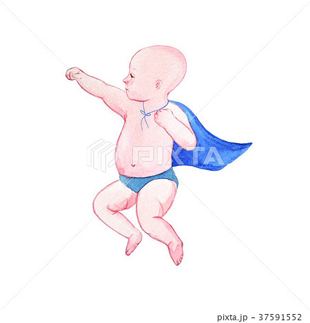 Watercolor baby illustration 37591552
