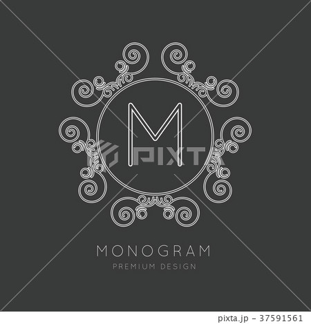 Simple and graceful monogram design template 37591561